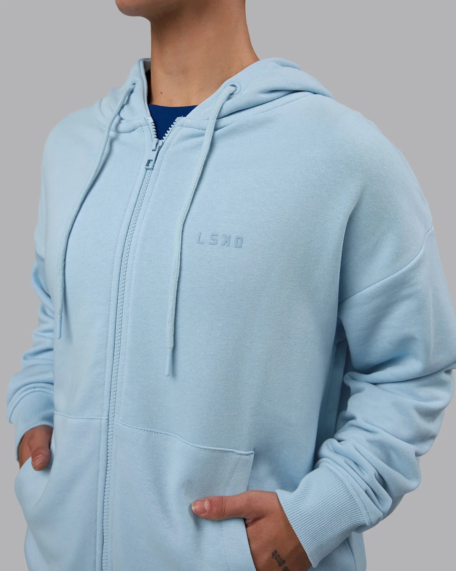 MVP Zip Through Hoodie - Glacial Blue