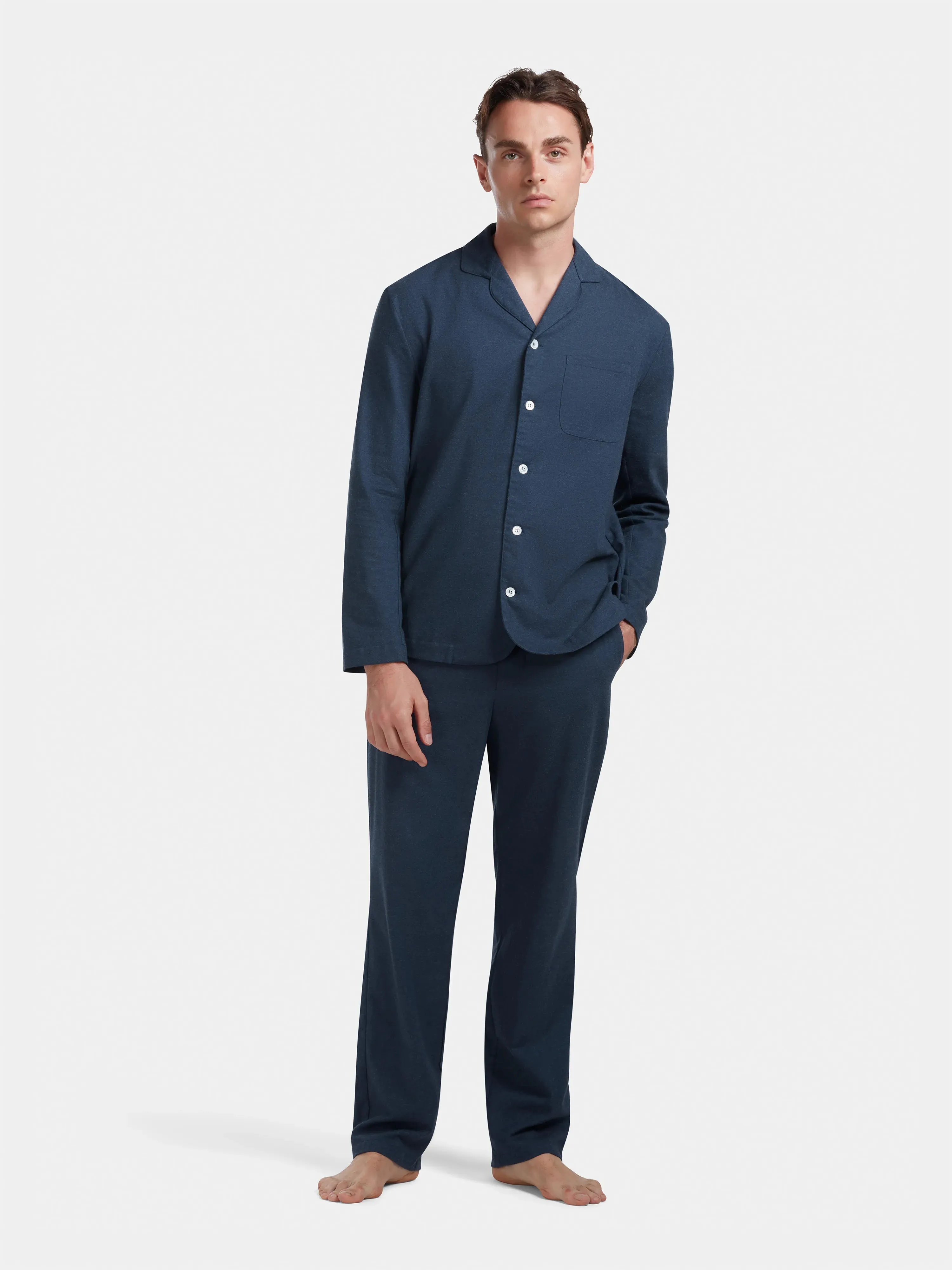 Navy Cotton Cashmere Pyjamas