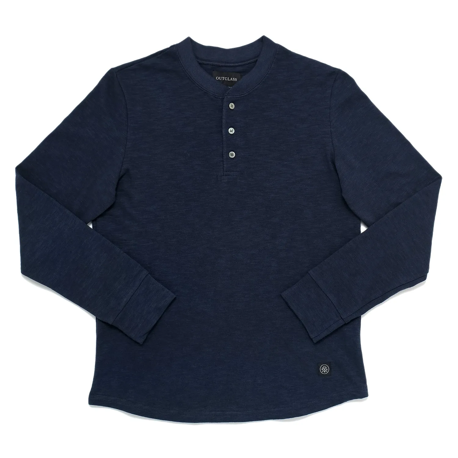 Navy Double Slub L/S Henley