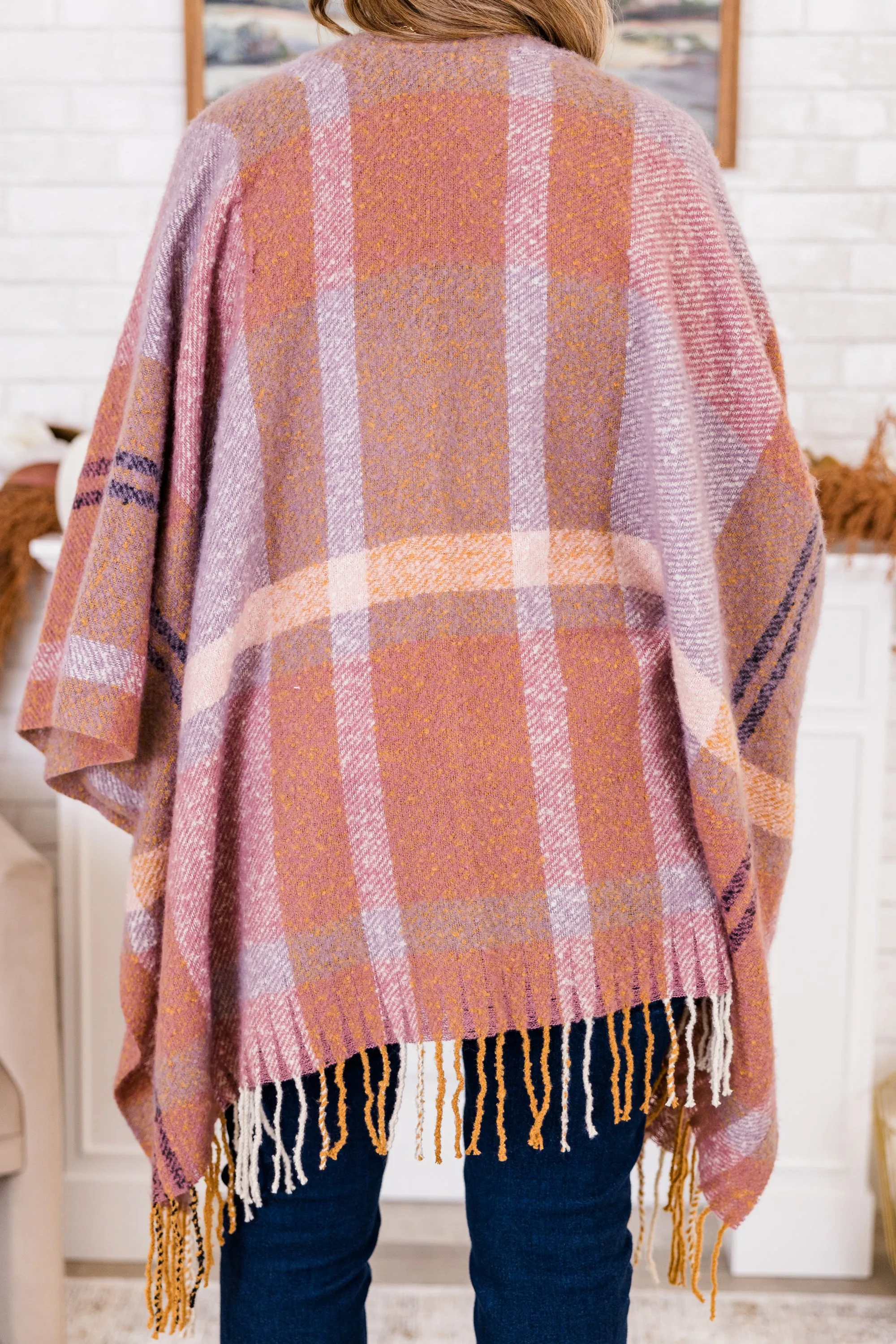 One Less Lonely Girl Poncho, Mauve