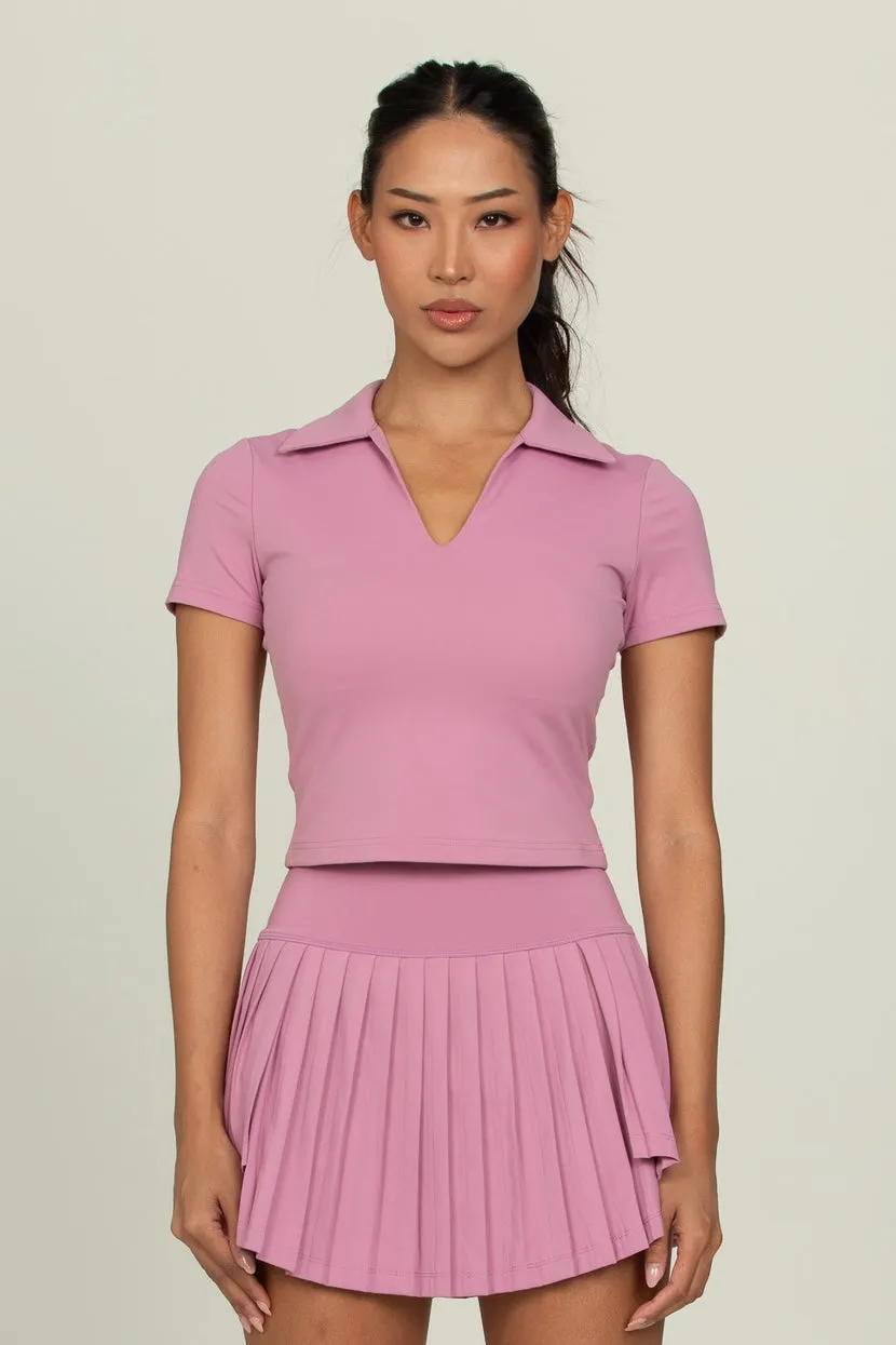 Pale Berry Tiered Pleated Tennis Skirt