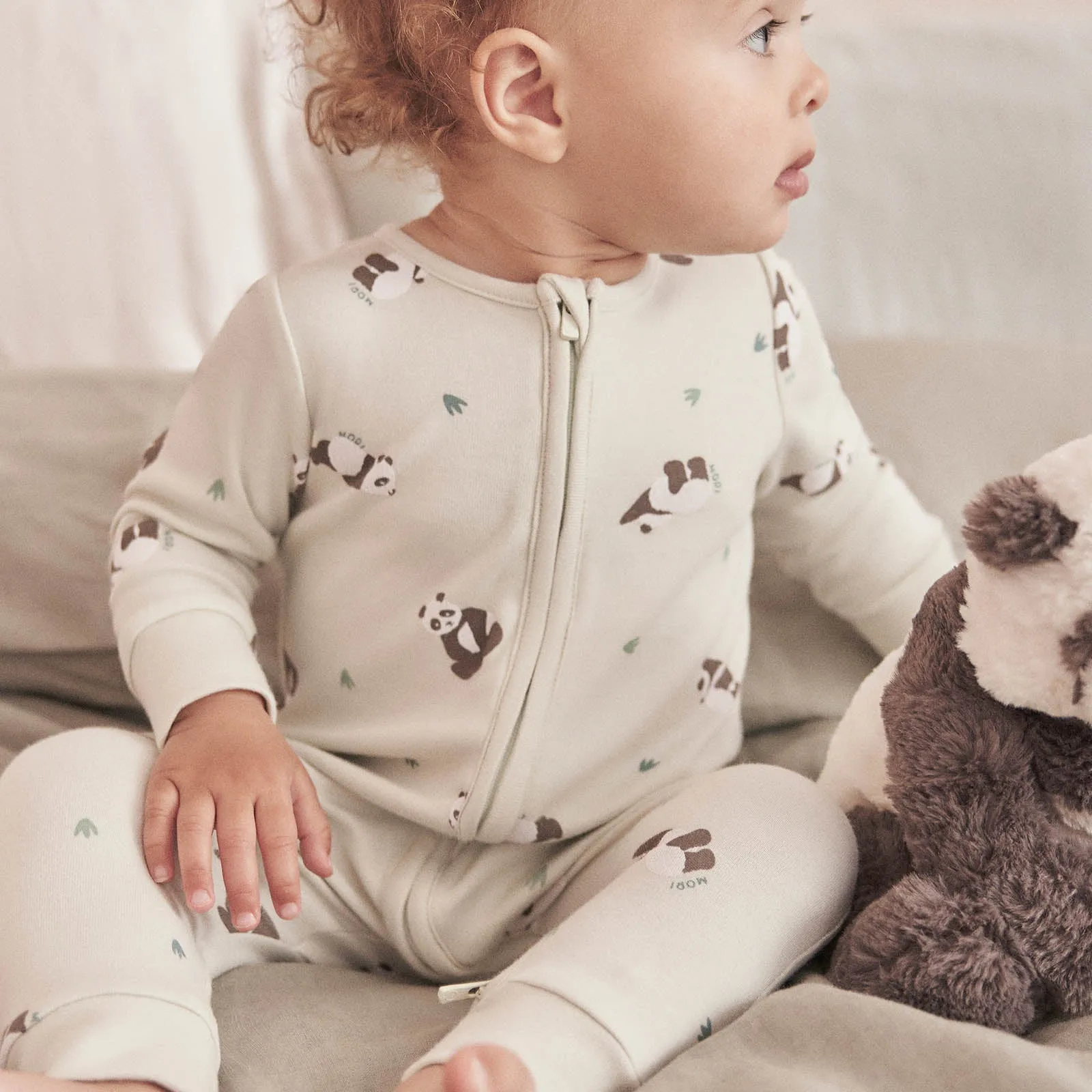 Panda Print Clever Zip Romper