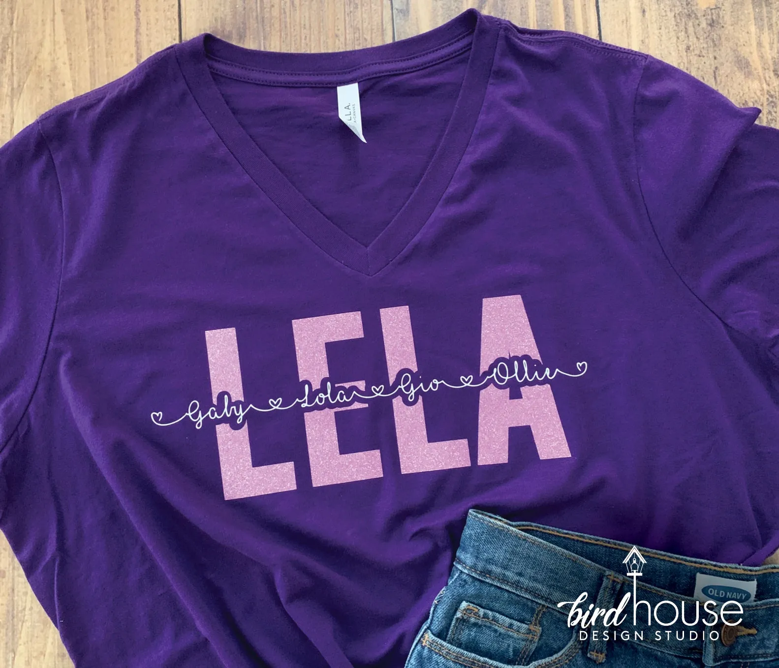 Personalized Mom Grandma Shirt with Names, Any 2 Colors