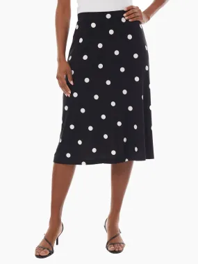 Petite A-Line Jersey Knit Midi Skirt