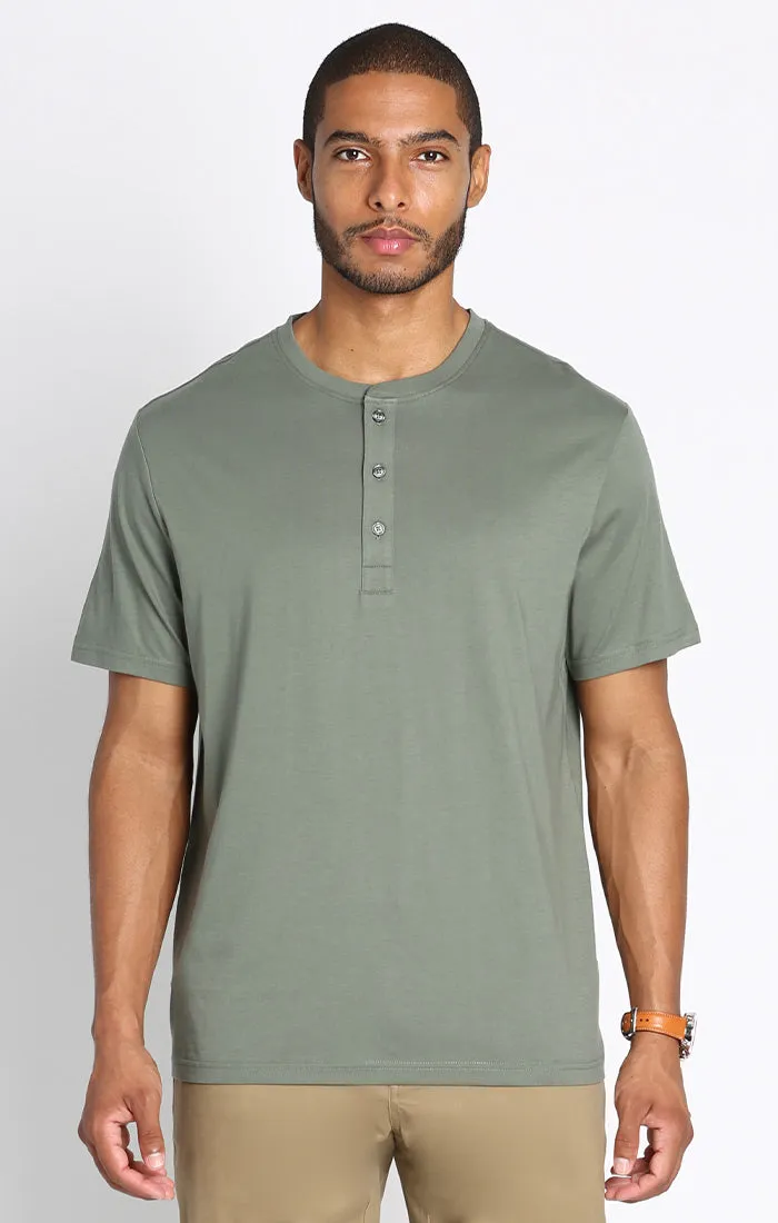 Pima Cotton Short Sleeve Henley