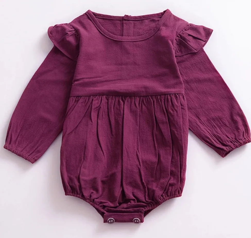 Plum Balloon Romper #100042