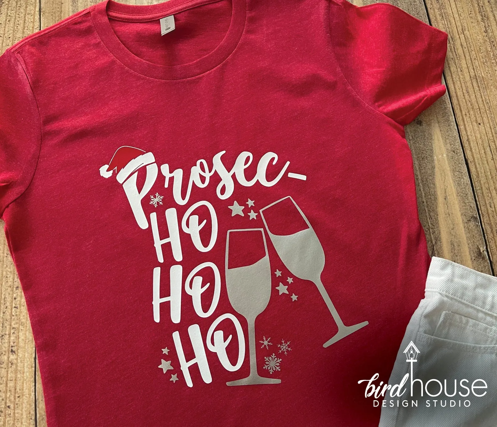 Prosec Ho Ho Ho Christmas Shirt, Cute Holidays Graphic Tee