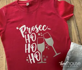 Prosec Ho Ho Ho Christmas Shirt, Cute Holidays Graphic Tee