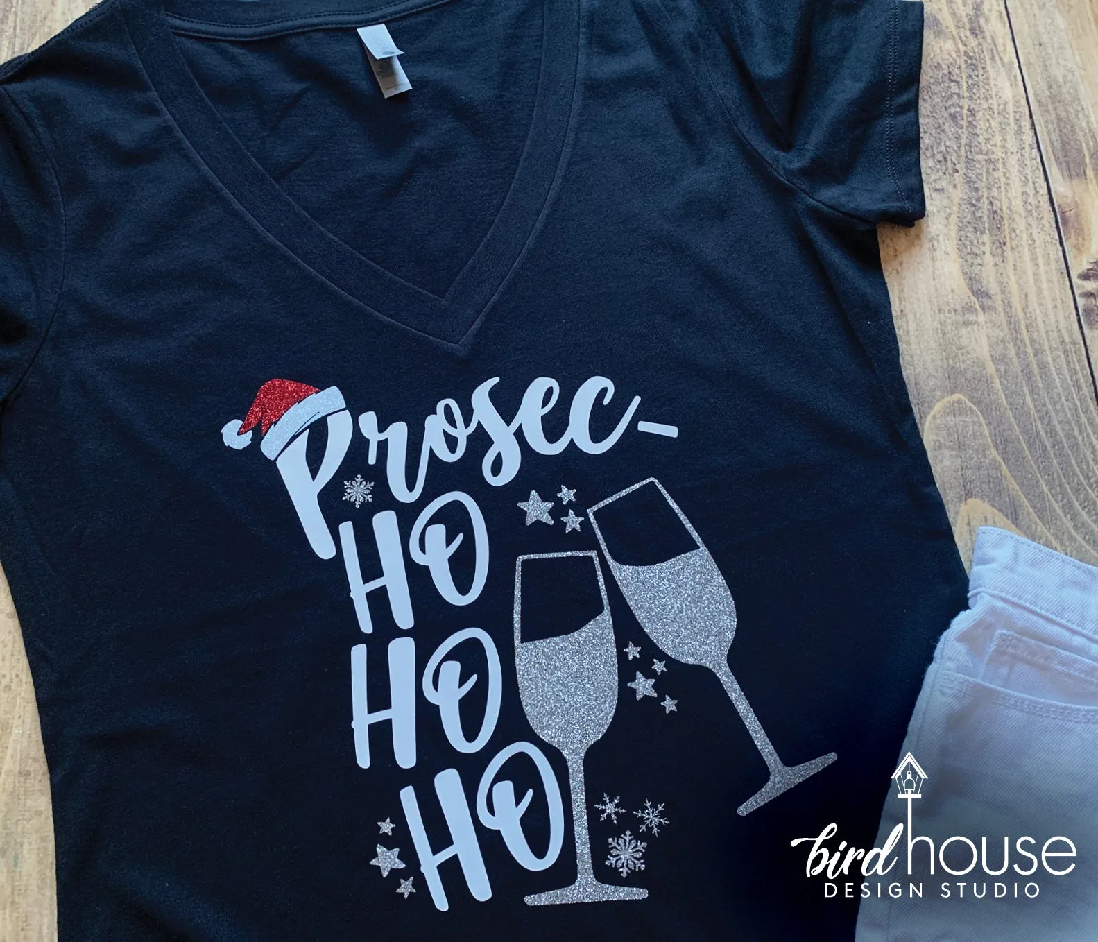 Prosec Ho Ho Ho Christmas Shirt, Cute Holidays Graphic Tee