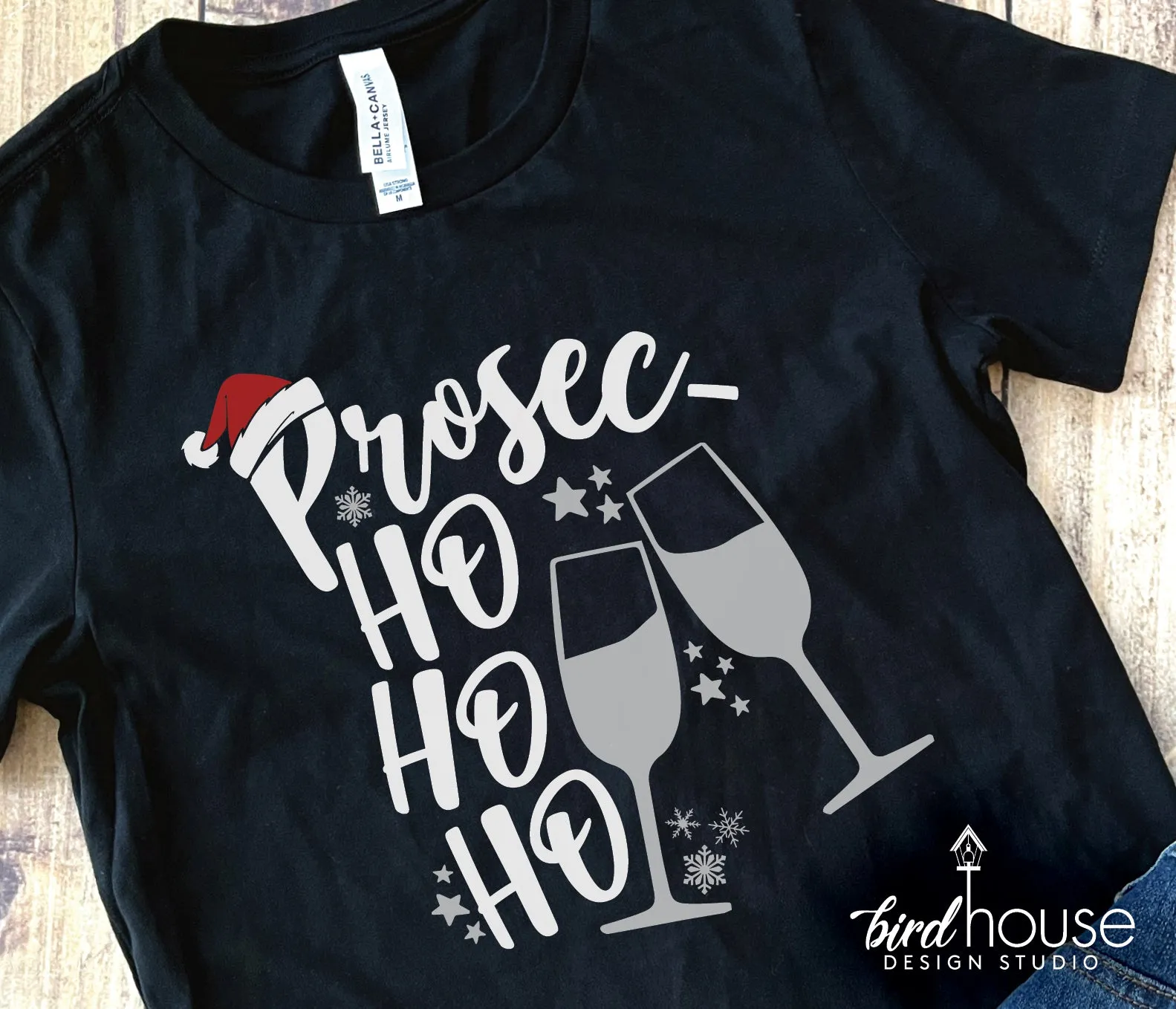 Prosec Ho Ho Ho Christmas Shirt, Cute Holidays Graphic Tee