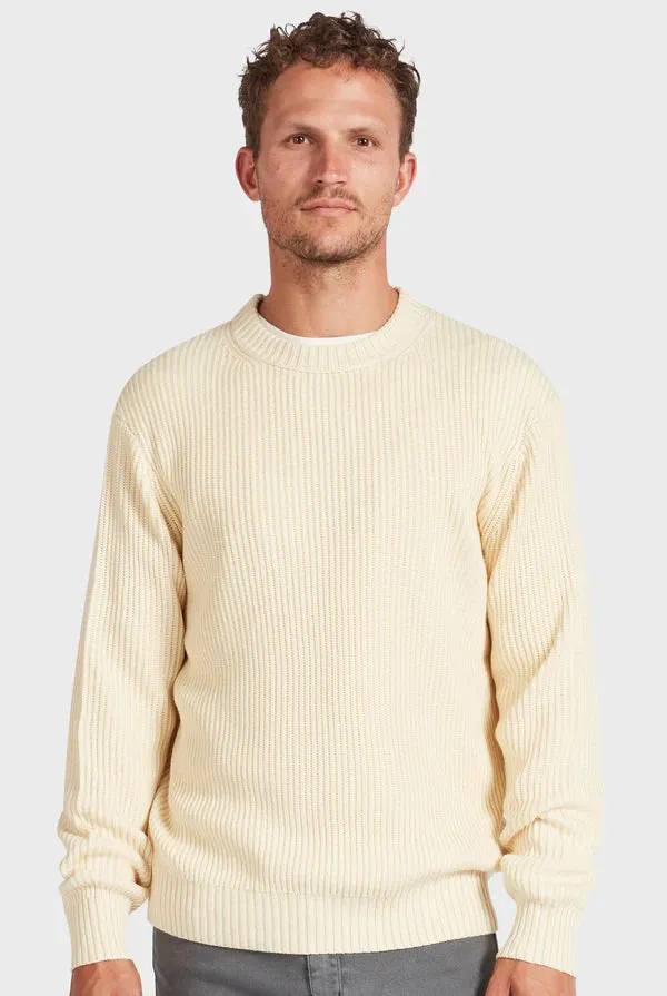 Rib Knit Crew in Winter White