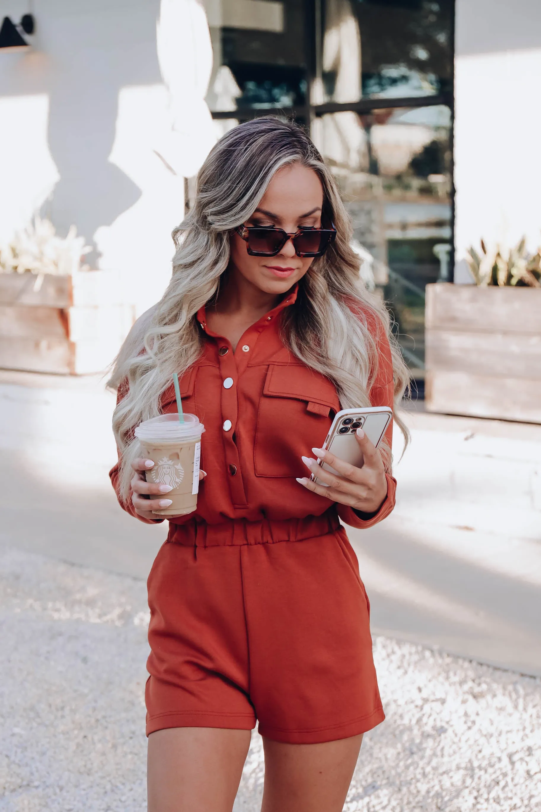 Route 348 Utility Romper - Rosewood