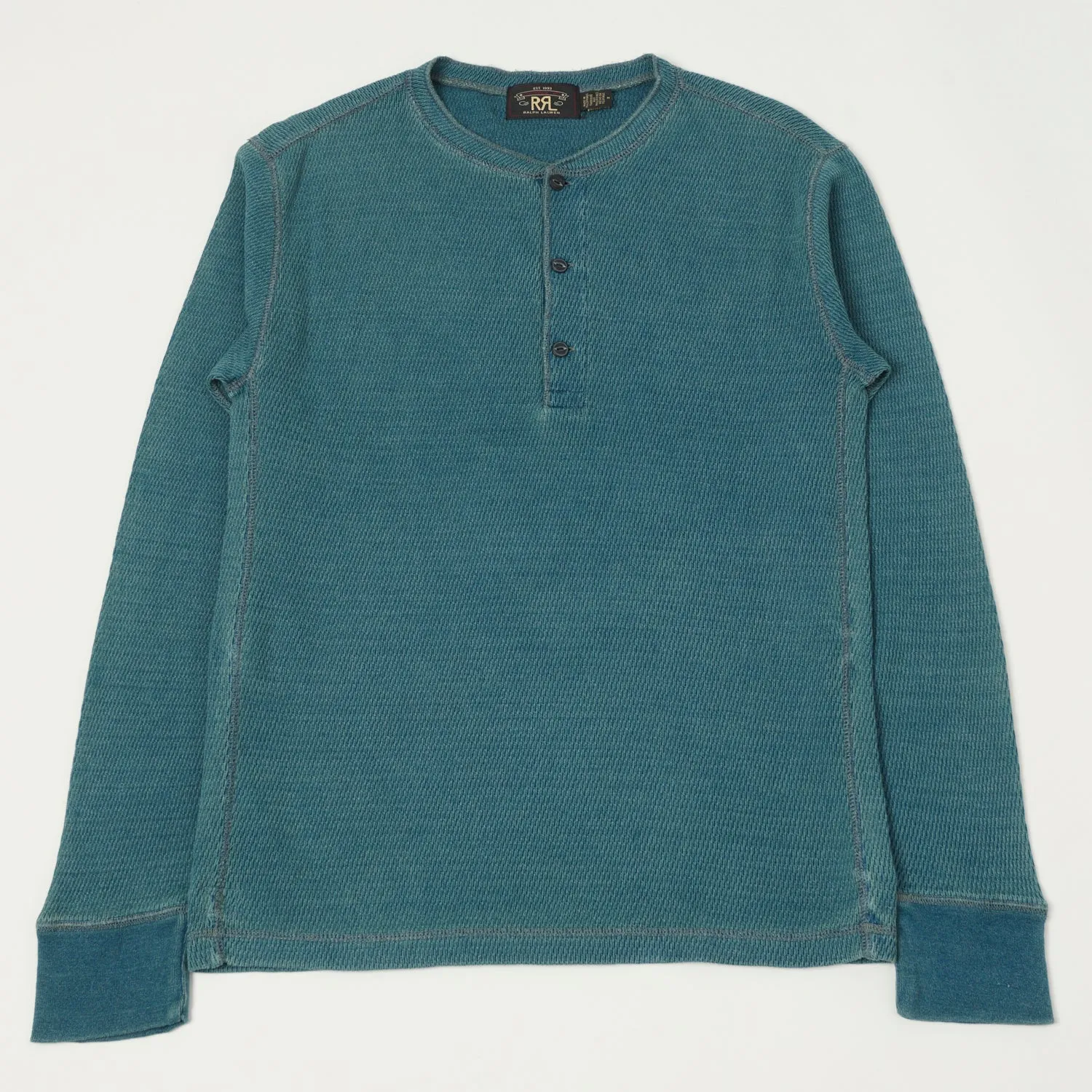 RRL Jacquard-Knit Henley - Indigo