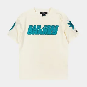 San Jose Sharks Triple Tonal Mens Short Sleeve Shirt (Neutral/Teal)