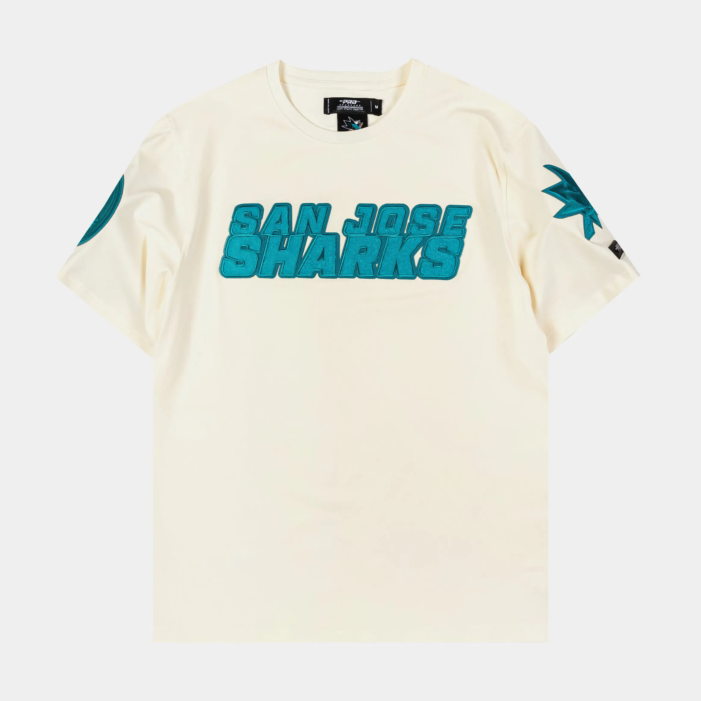 San Jose Sharks Triple Tonal Mens Short Sleeve Shirt (Neutral/Teal)