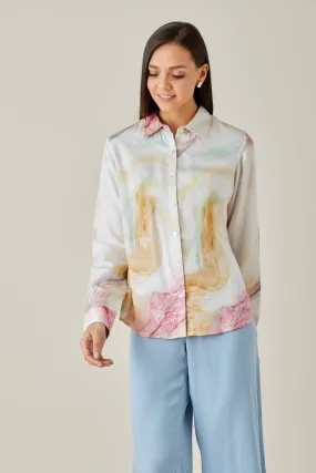 Satin Multicolor Women's  Shirt