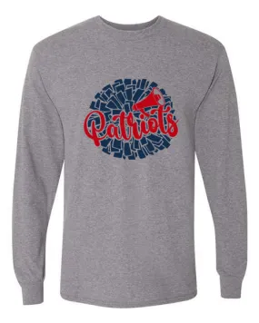 Seeger Patriot - Cheer - Cheerleader - Cheerleading - Grey - T-Shirt, Long Sleeve T-shirt, Crew Neck or Hooded Sweatshirt