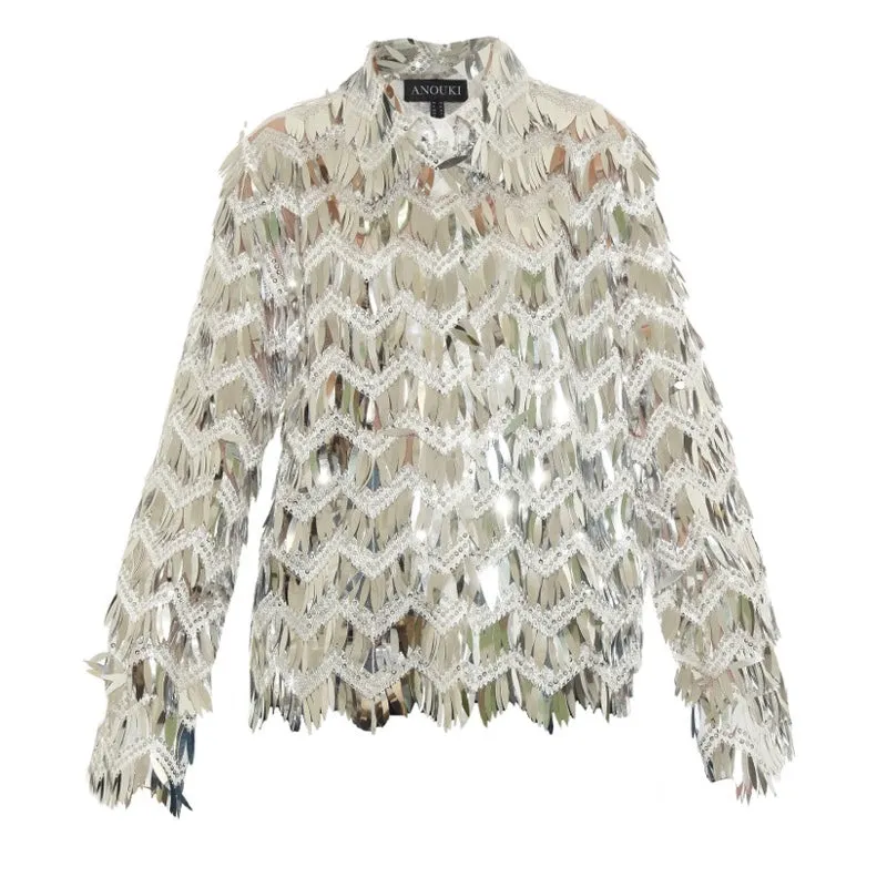 Sequin Shirt With Fringes