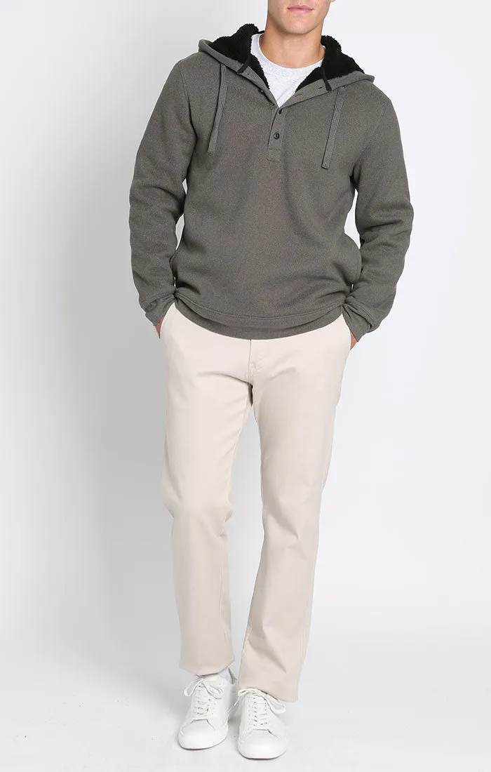 Sherpa Lined Ultra Soft Ribbed Hooded Henley