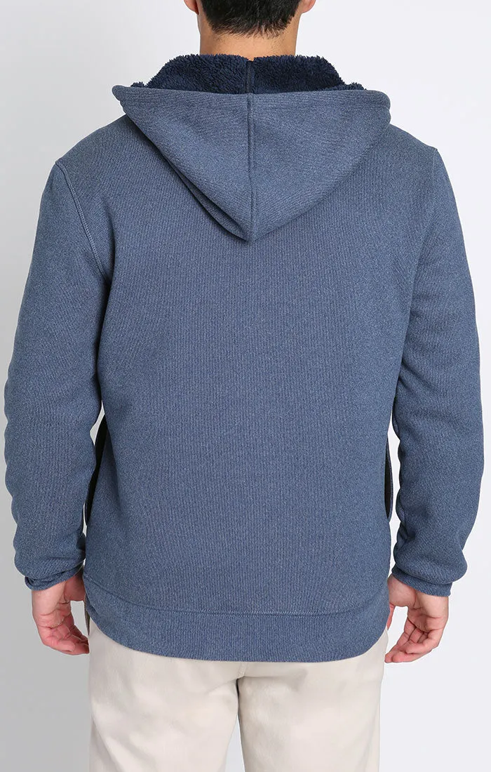 Sherpa Lined Ultra Soft Ribbed Hooded Henley