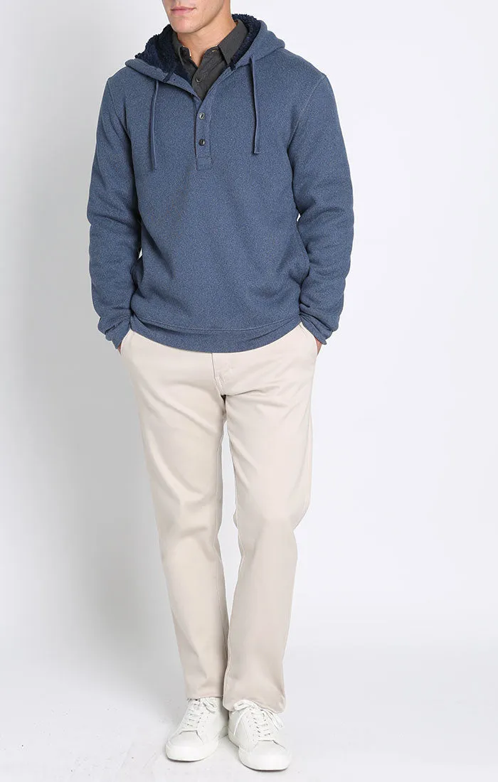 Sherpa Lined Ultra Soft Ribbed Hooded Henley