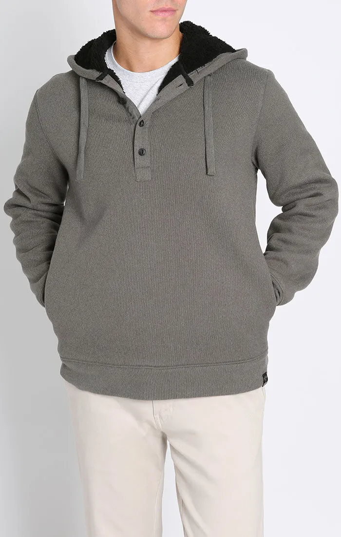 Sherpa Lined Ultra Soft Ribbed Hooded Henley