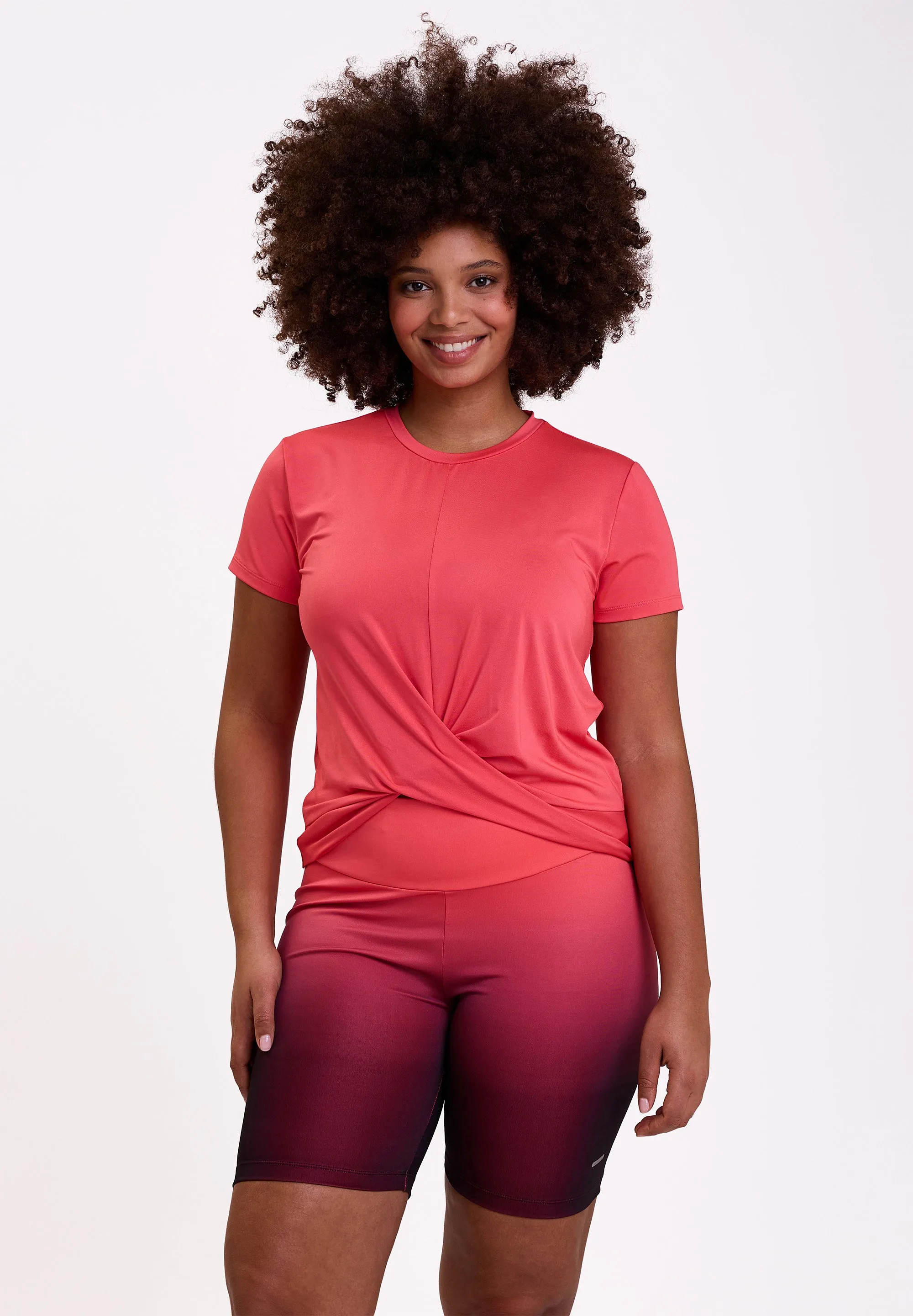 Short de sport Sport performance dégradé corail noir