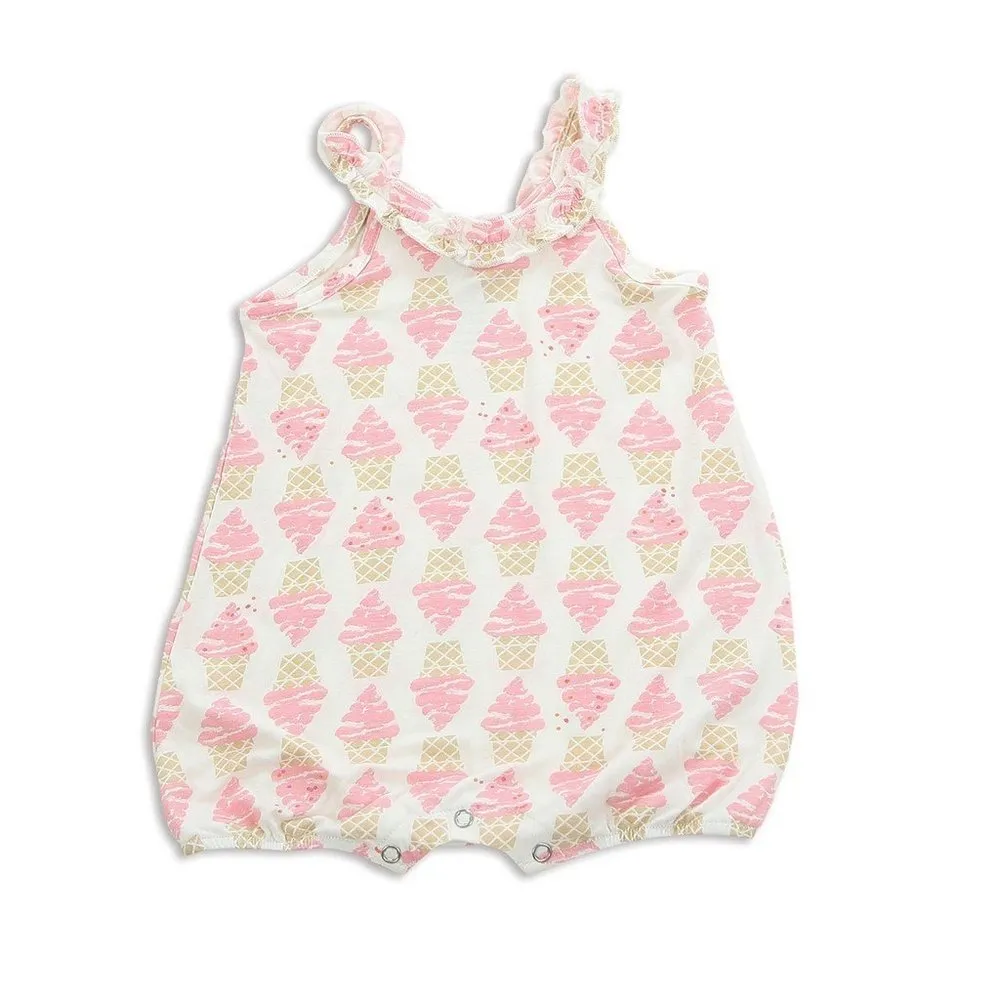 Silkberry Baby Bambo Ruffle Romper Ice Cream