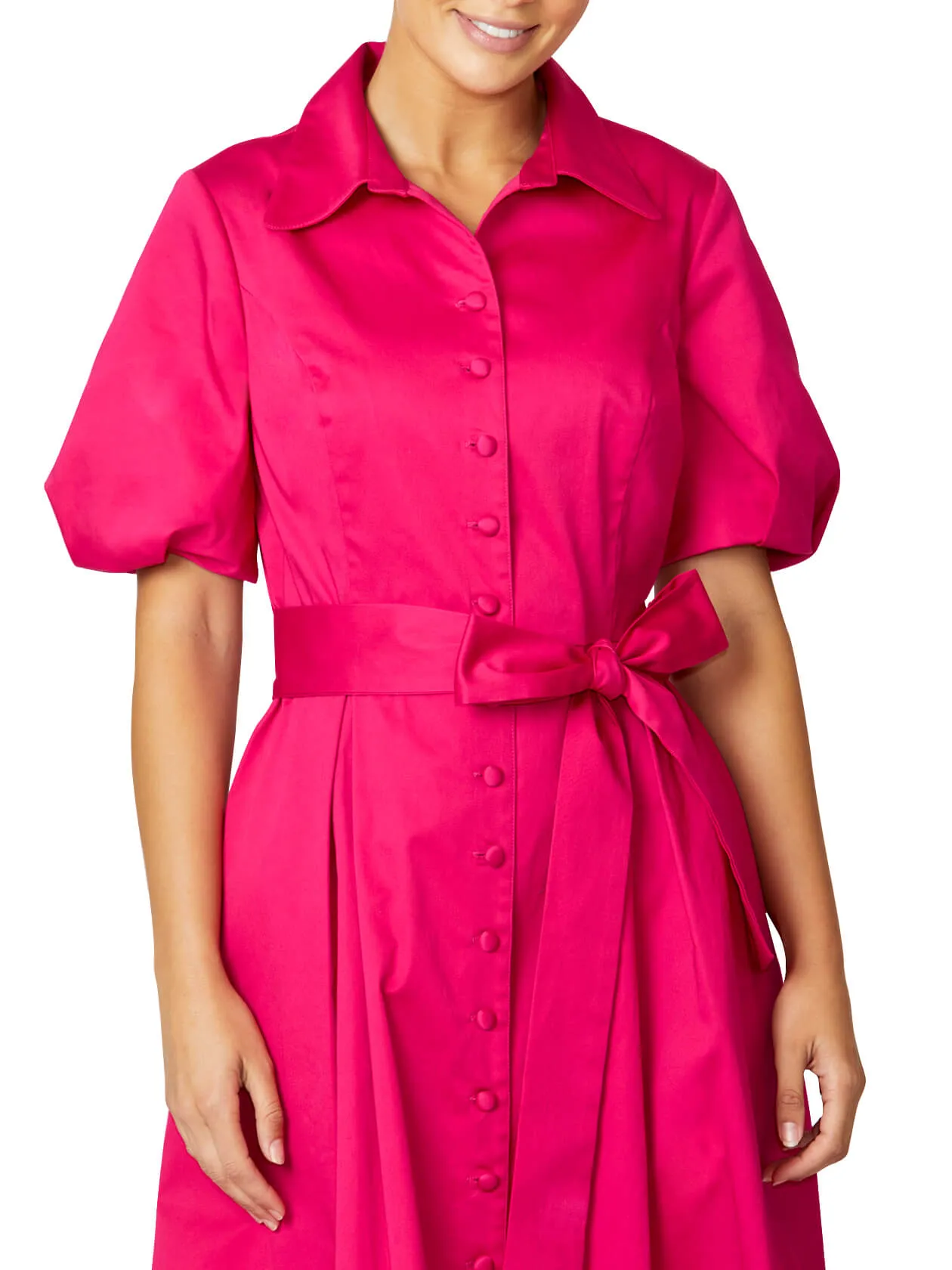 Simone Cerise Shirtdress