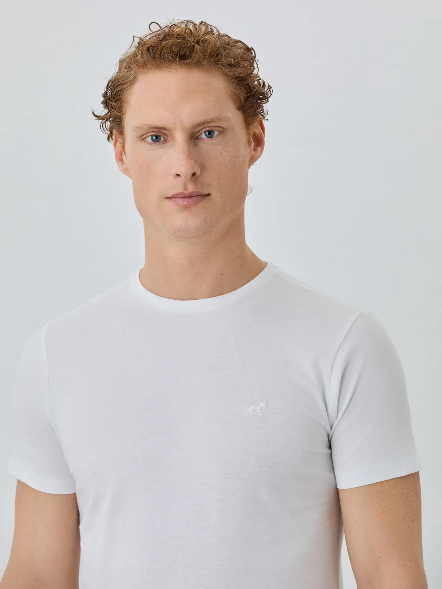 Slim Fit T-shirt With Round Neck In Organic Cotton Pack Of Two