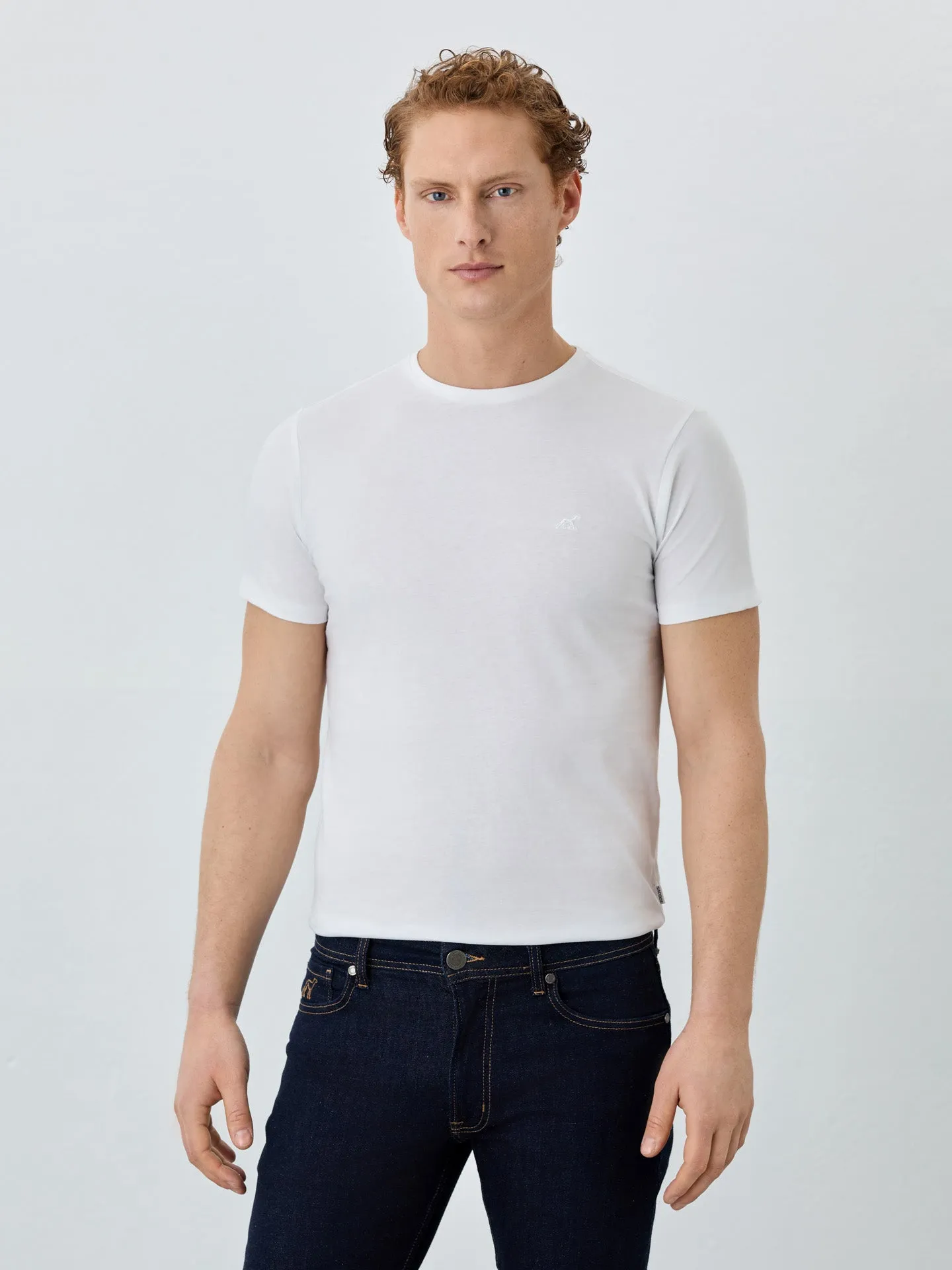 Slim Fit T-shirt With Round Neck In Organic Cotton Pack Of Two