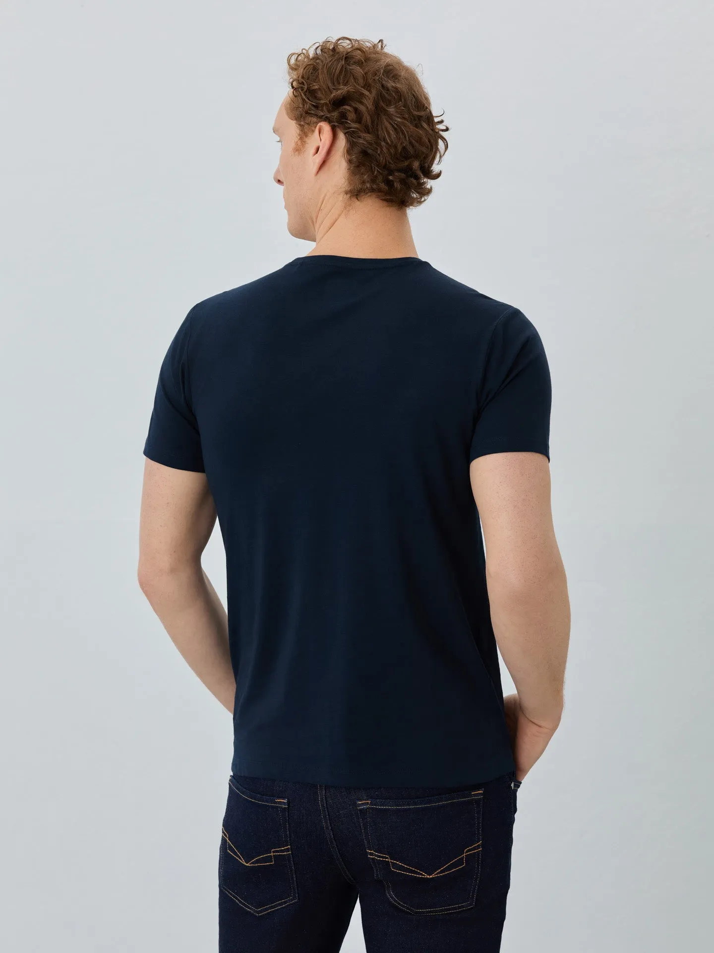 Slim Fit T-shirt With Round Neck In Organic Cotton Pack Of Two