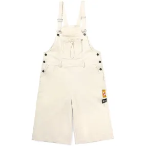 Solid Label Drawstring Pocket Cotton Overall Shorts