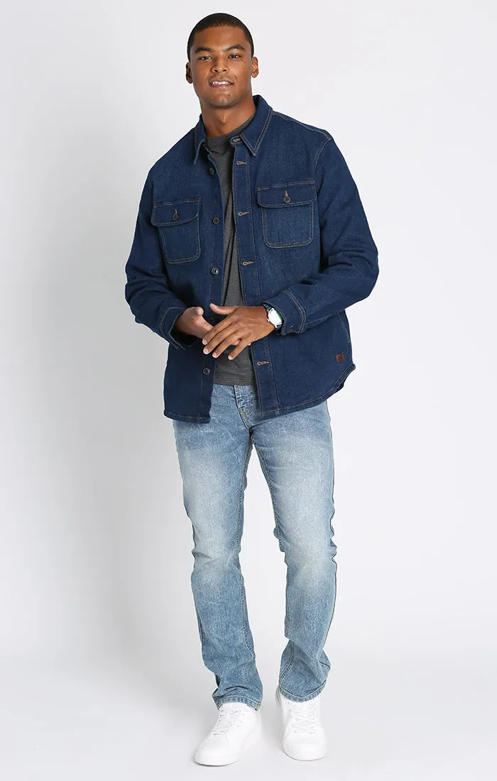 Stretch Flannel Lined Denim Jacket