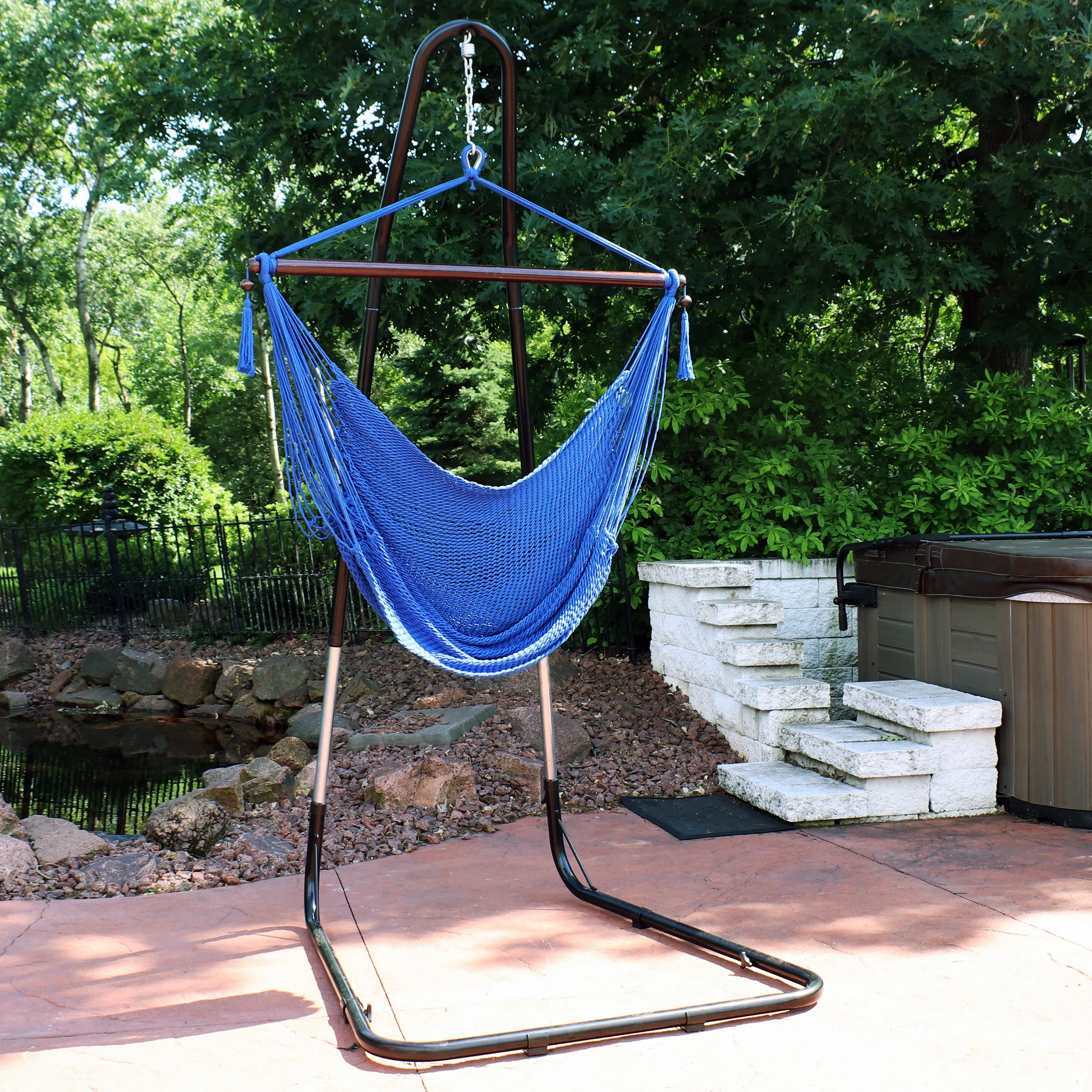 Sunnydaze Caribbean Extra Large Hammock Chair & Adjustable Stand