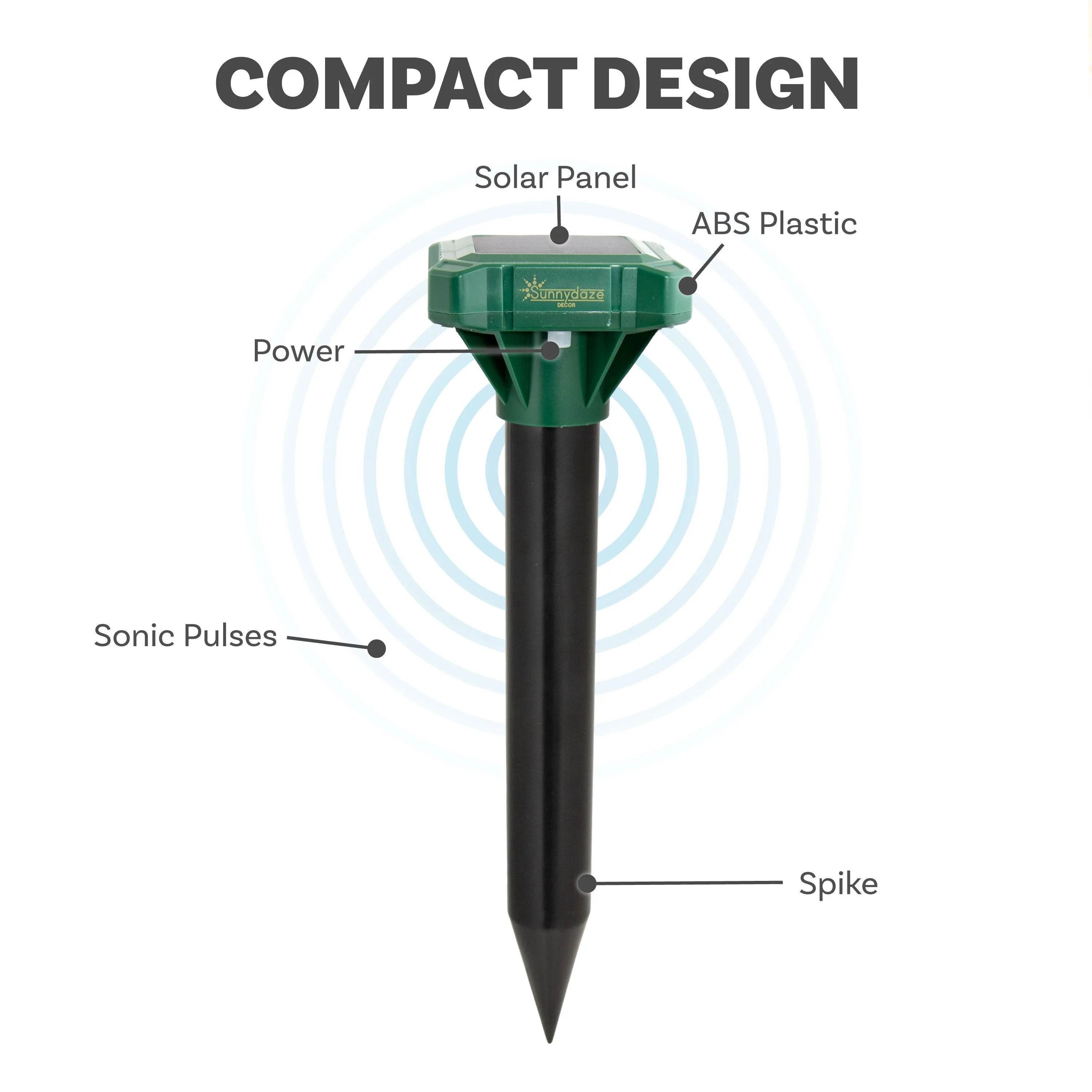 Sunnydaze Solar Ultrasonic Animal Repeller Stakes