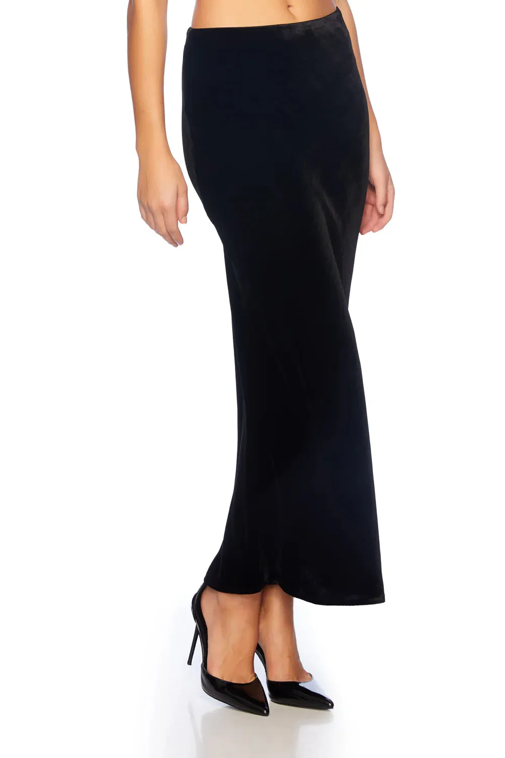 Susana Monaco Silk Velvet Bias Cut Skirt S00093