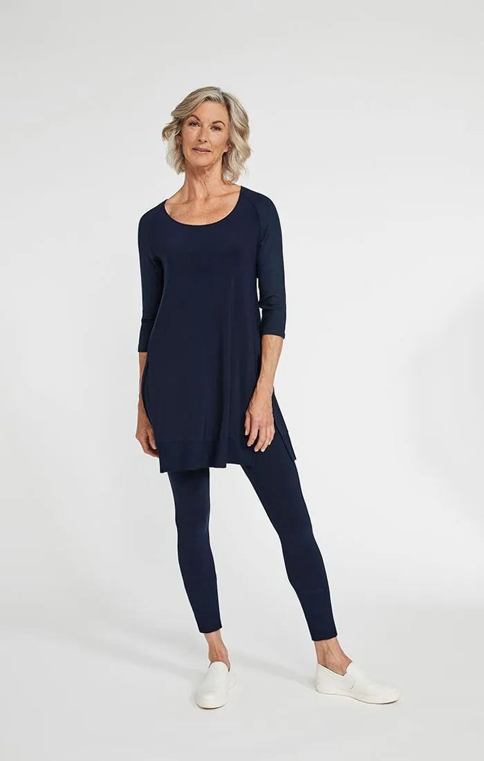 Sympli, 23167-2 Motion Trim Raglan Tunic, 3/4 Sleeve