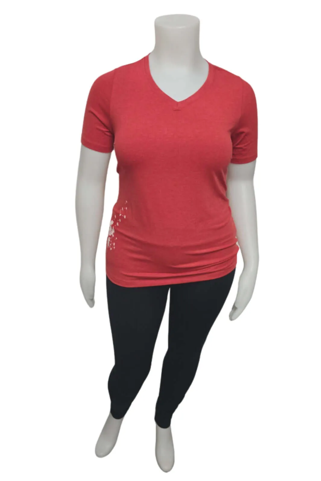 T-Shirt Manches Courtes Dandelion Taille Plus (Red Heather) de Sportive Plus