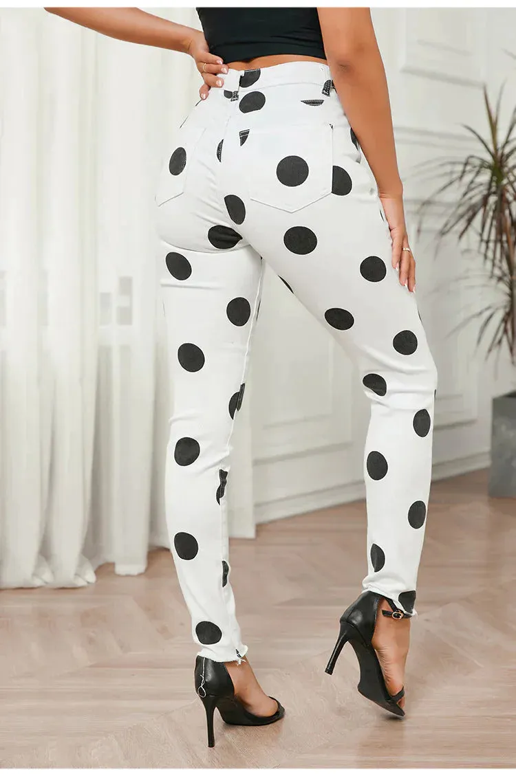 TastyHottie - WOMEN HIGH WAIST POLKA DOT PANTS