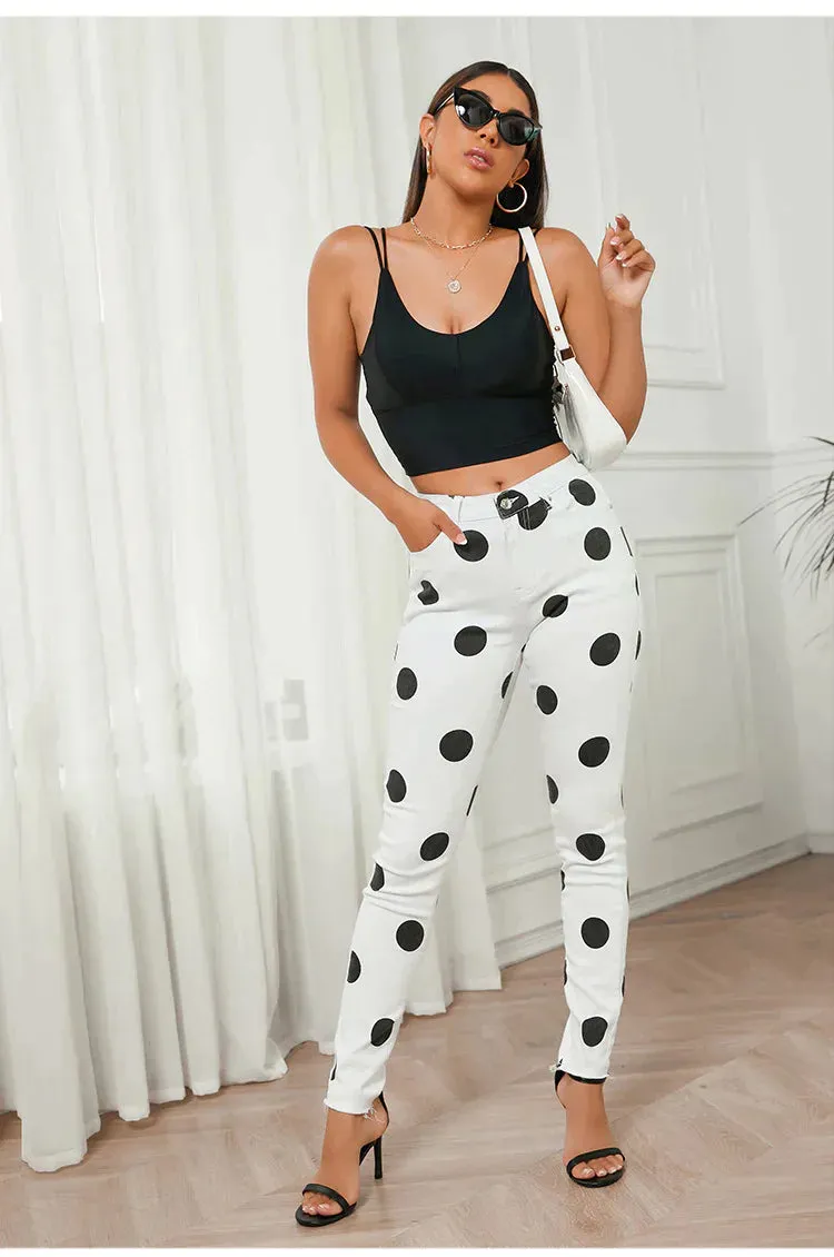 TastyHottie - WOMEN HIGH WAIST POLKA DOT PANTS