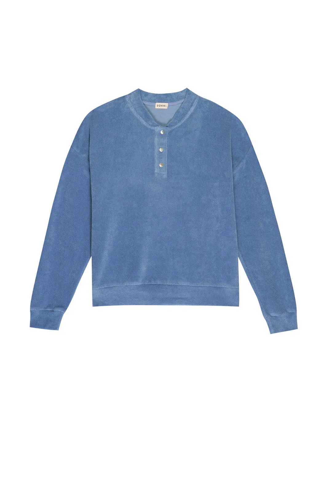 Terry Henley Sweatshirt, Denim