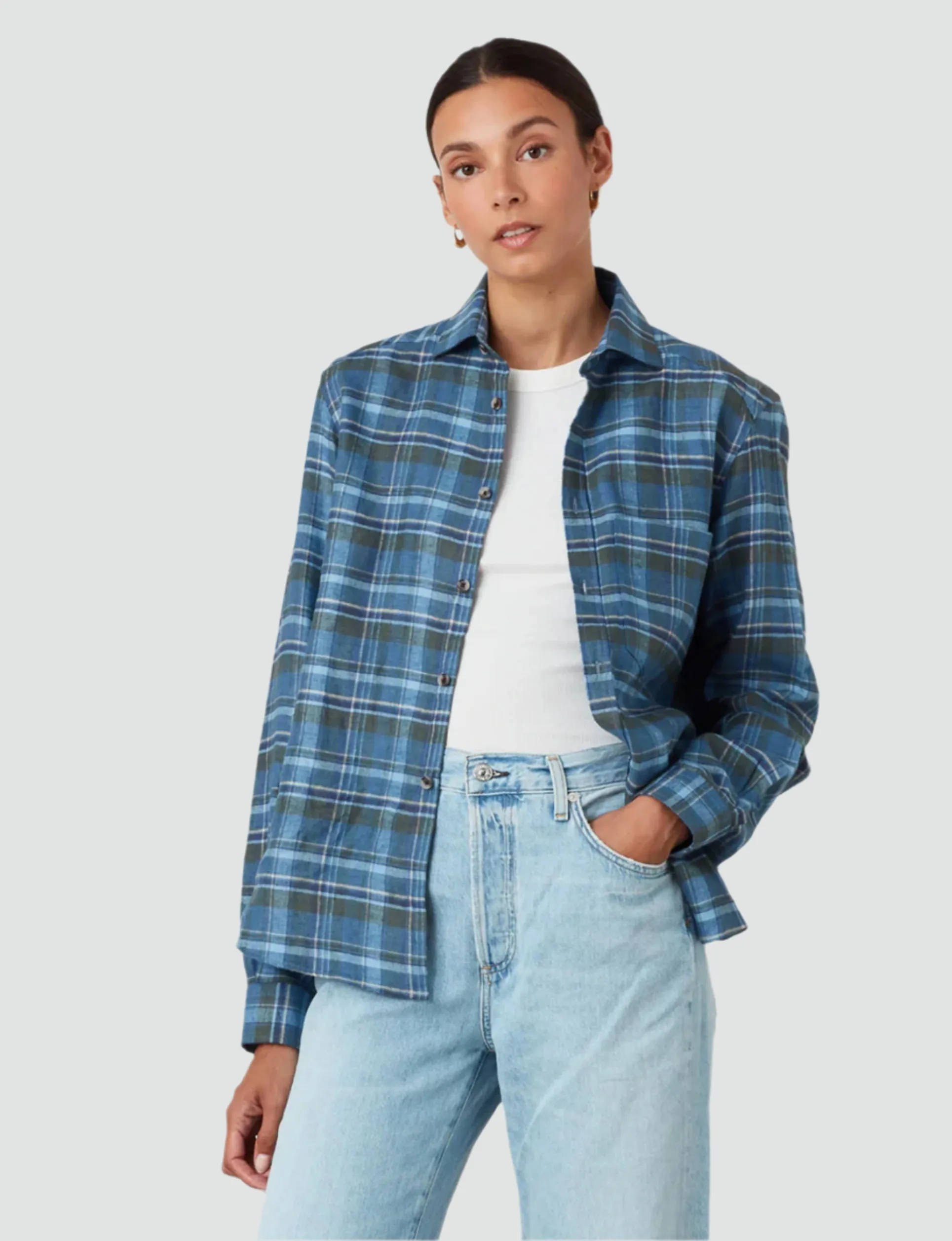 The Classic: Fine Brushed, Lake Plaid