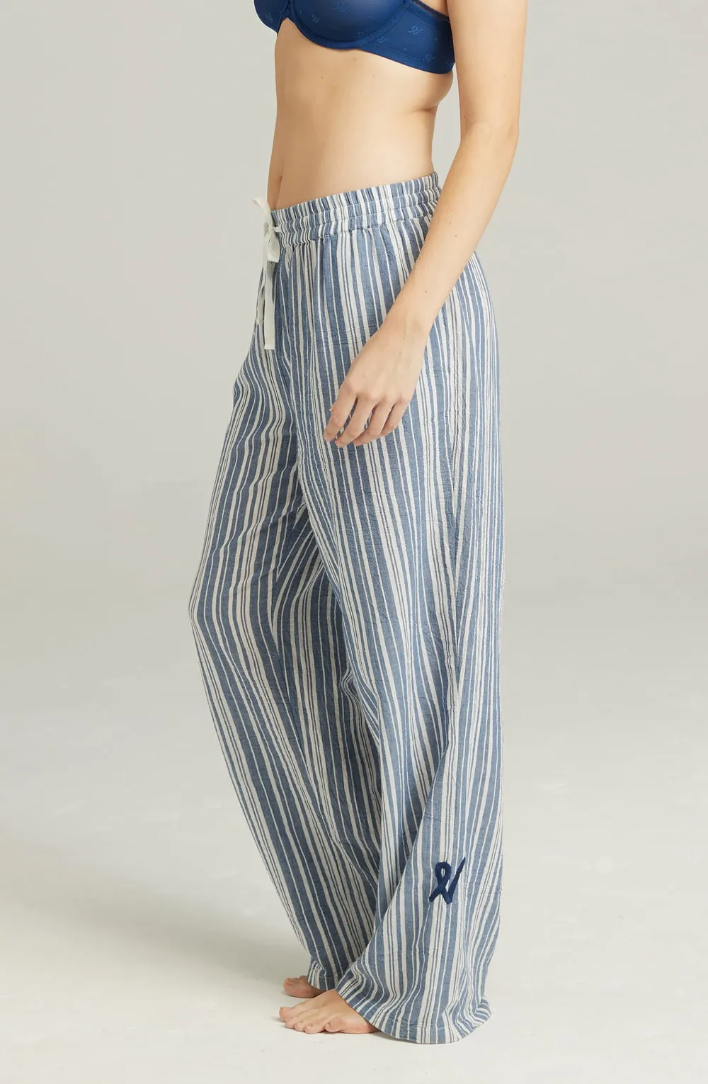 The Classic Trouser French Navy Stripe