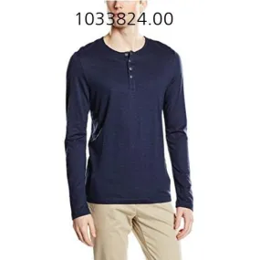 Tom Tailor Mens Soft Slub Henley Real Navy Blue 103382400