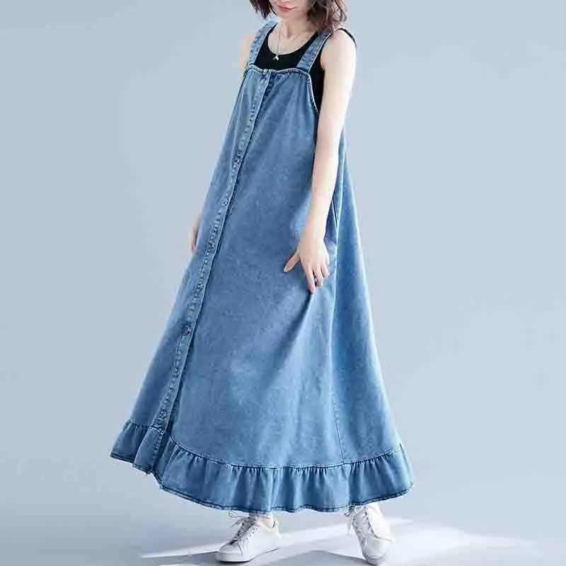 Too Relaxed Denim Overall Dress