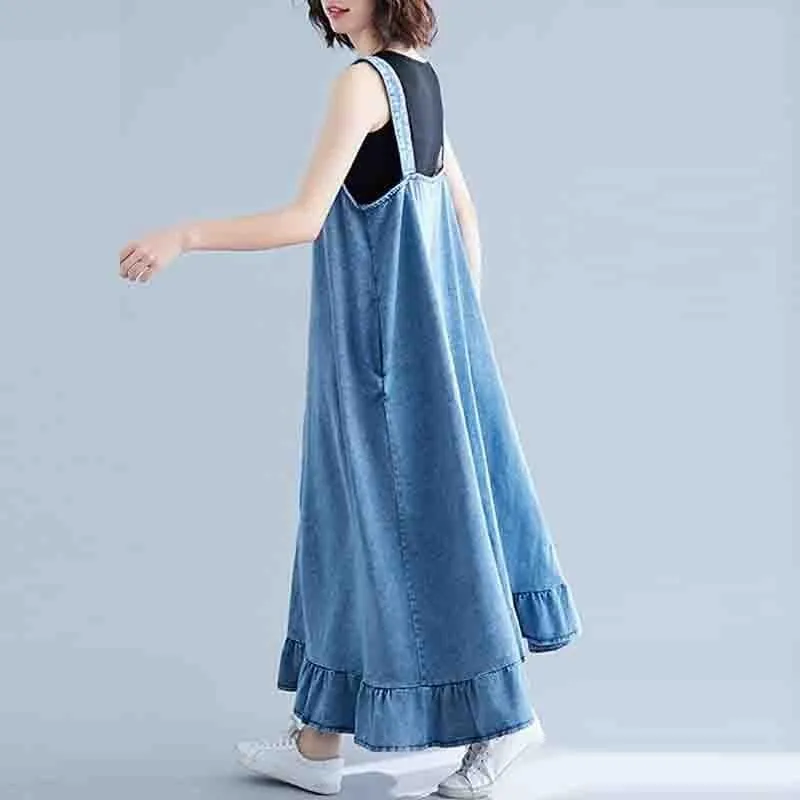 Too Relaxed Denim Overall Dress