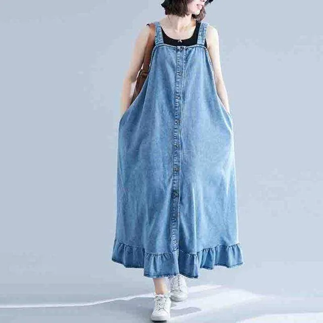 Too Relaxed Denim Overall Dress