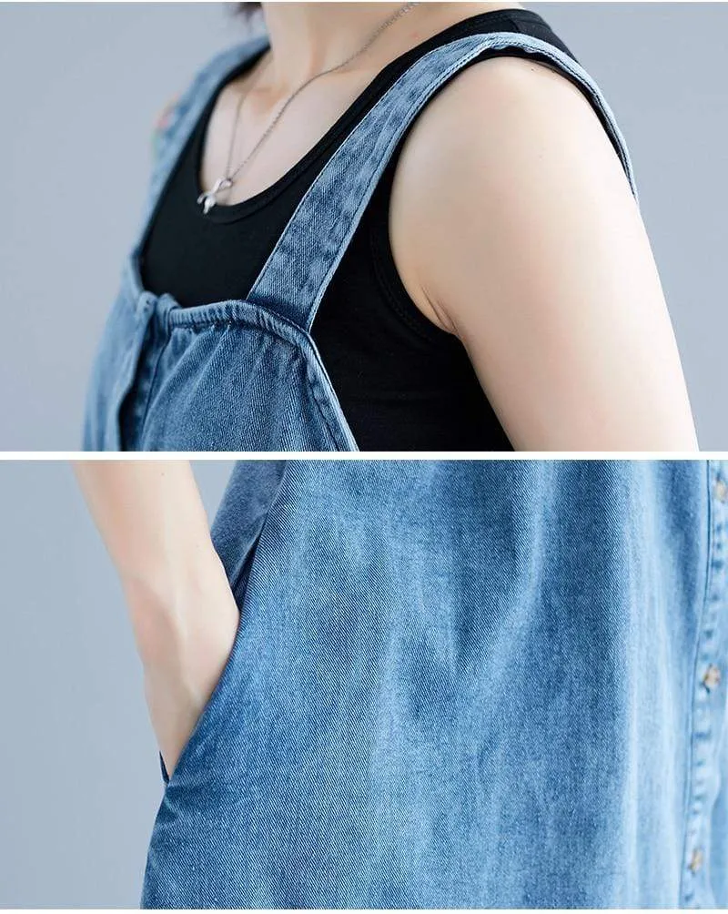 Too Relaxed Denim Overall Dress