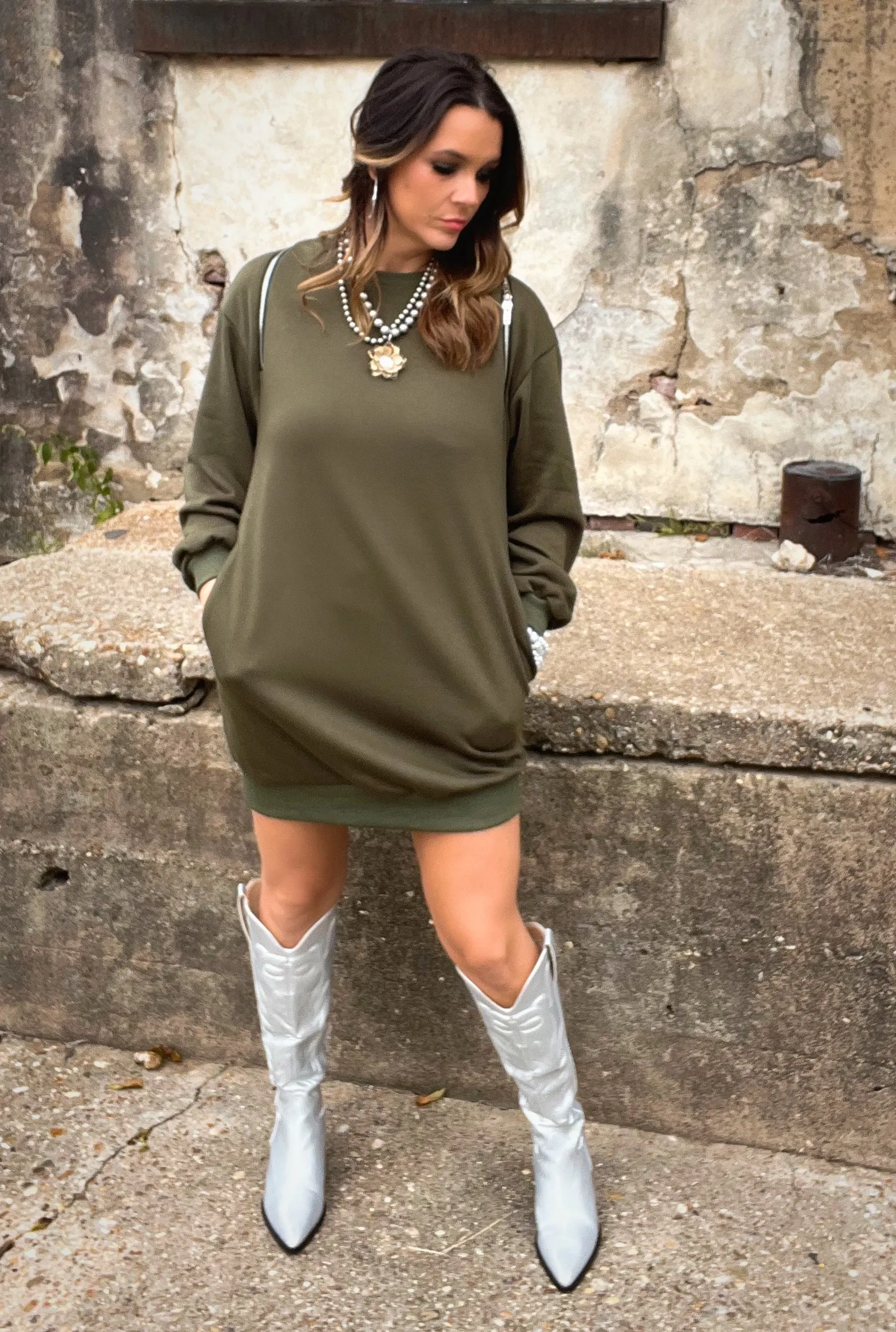 Uptown Lady Dark Olive Tunic